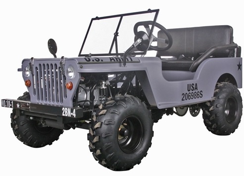 Mini Jeep Go Kart 125cc, 3-speed with Reverse, Steel Wheels, Front Mounted Engine - Image 4