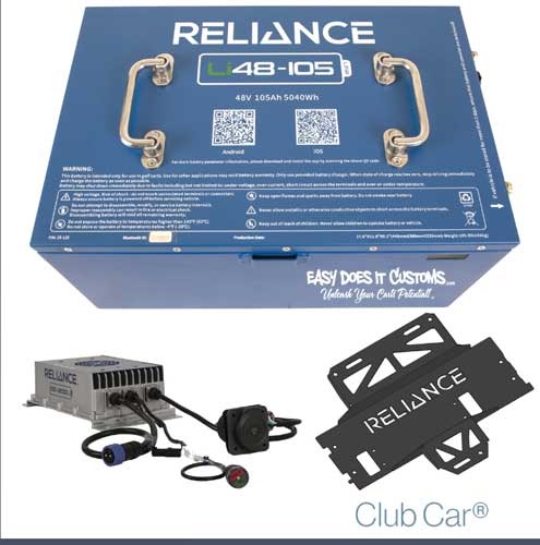 RELIANCE Li48-105 Lithium Golf Cart Battery Kit for EZGO TXT 48V