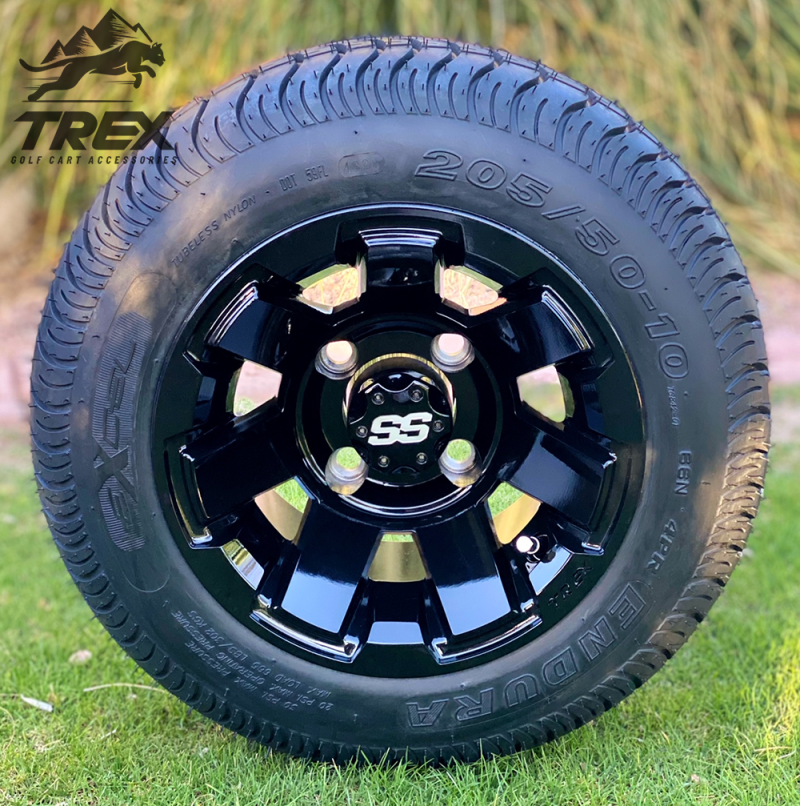 10″ ATLAS BLACK WHEELS AND 205/50-10 LOW PROFILE DOT TIRES COMBO – SET OF 4 - Image 2